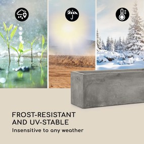 Solidflor, ghiveci 75 x 20 x 20 cm din fibră de sticlă interioar / exterioar gri deschis