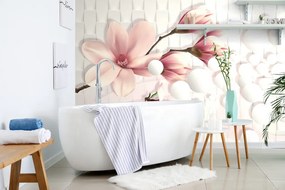 Tapet magnolie cu elementele abstracte