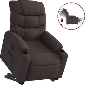 vidaXL Fotoliu electric rabatabil cu ridicare, maro închis, textil