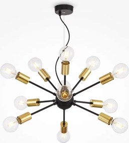 Maytoni T546PL-12B - Lustru pe cablu JACKSON 12xE27/7W/230V negru/auriu