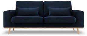 Canapea Tugela cu 2 locuri si tapiterie din catifea, albastru royal