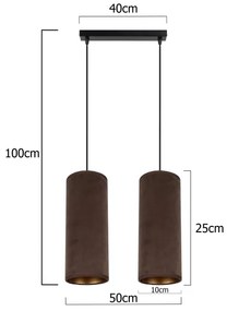 Lustr AVALO 2xE27/60W/230V cablu maro/cupru