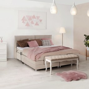 Pat electric reglabil, cu arcuri, bej, 180x200, GERONA