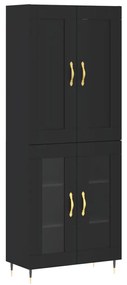 3199602 vidaXL Dulap înalt, negru, 69,5x34x180 cm, lemn compozit