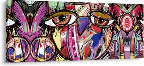 Tablou - Artă stradală - bufniță (120x50 cm)