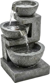 Outsunny Fântână în 3 trepte Fântână de grădină cu iluminare LED și pompă, aspect piatră, reglabilă 40 x 37 x 61 cm | Aosom Romania
