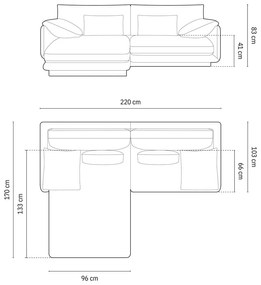 Colțar bej (cu colț pe partea stângă ) Torino – Micadoni Home