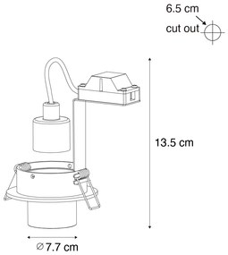 Set de 6 spoturi încastrate bronz închis GU10 35mm rotunde înclinabile - Installa