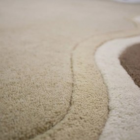 Covor în culoare naturală țesut manual din lână 160x230 cm Leo Scallop – Flair Rugs