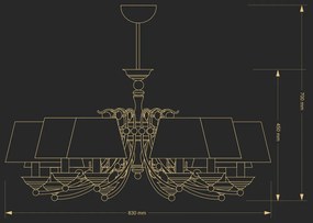 Candelabru 10 brate design clasic realizat manual CASAMIA