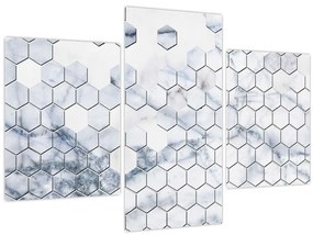 Tablou - Hexagoane marmură (90x60 cm)