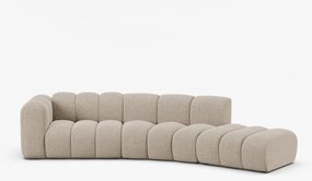 Canapea deschisa rotunjita 5 locuri Lupine chenille Eden L335 cm