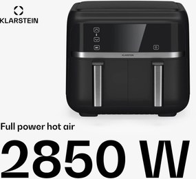 Klarstein Friteuză cu aer cald VitaFry Duo 7,6 litri 2 zone de gătit 6 programe