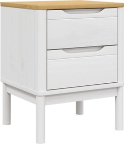 vidaXL Noptieră, alb, 45x39x57 cm, lemn masiv de pin