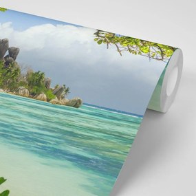 Fototapet plajă frumoasă de pe insula La Digue