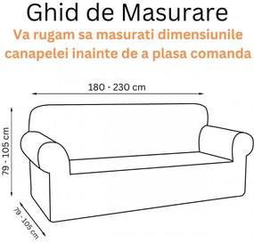 Husa Elastica din Catifea, Canapea 3 Locuri, Cu Brate, Gri, HCCJ3-02
