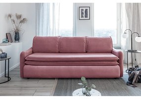 Canapea extensibilă din catifea Miuform Tender Eddie, roz