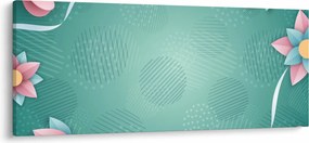 Tablou - Cercuri cu flori (120x50 cm)