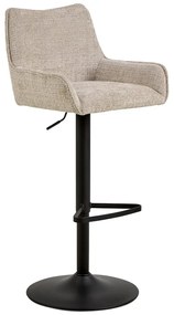 Scaun de bar bej cu înălțime ajustabilă, cu cotiere (înălțime șezut 85 cm) Eddie – Actona