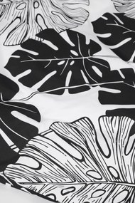 Lenjerie de pat din microfibră Harmony Monstera alb-negru 220x200 cm