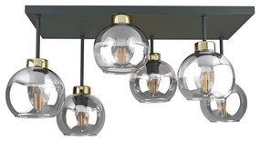 Lustră aplicată NESSA 6xE27/60W/230V negru/auriu/transparent