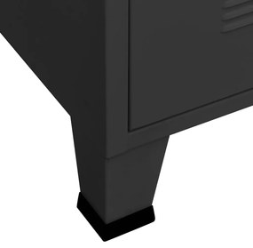 Sifonier industrial, negru, 90x50x180 cm, metal Negru, 1