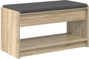 vidaXL Bancă pentru hol cu pernă cu raft Stejar Sonoma 83 x 38 x 45 cm