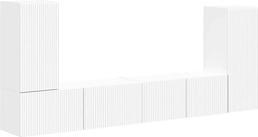 vidaXL Set comodă TV 4 pcs Alb Lemn compozit