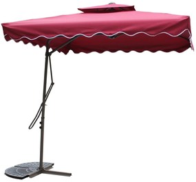 Umbrela suspendata, gradina/terasa, Heinner, STUL005, otel si poliester, fara baza, 200 cm, rosu