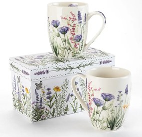 Set de căni din porţelan GRĂDINĂ DE LAVANDĂ în cutie cadou 350 ml 2 buc