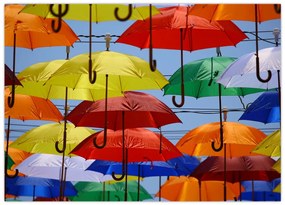 Tablou pe sticlă - Umbrele colorate (70x50 cm)