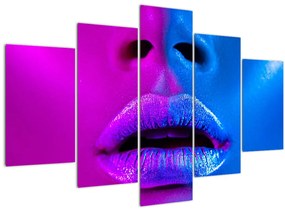 Tablou - Imaginea buzelor colorate (150x105 cm)