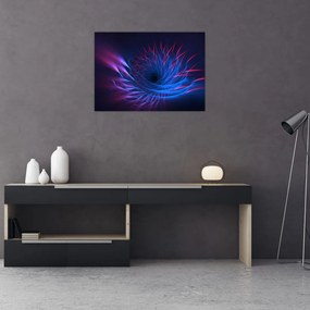 Tablou pe sticlă - abstaracție cu floare (70x50 cm)