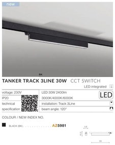 Accesoriu, Modul LED pentru sina trifazata TANKER TRACK 3LINE 30W CCT