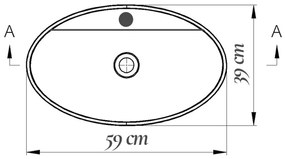 Lavoar baie pe blat oval Fluminia Loira New