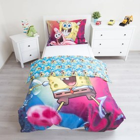 Lenjerie de pat pentru copii din bumbac pentru pat de o persoană 140x200 cm Sponge Bob – Jerry Fabrics