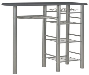 284400 vidaXL Set mobilier de bar, cu rafturi, 3 piese, negru, lemn și oțel