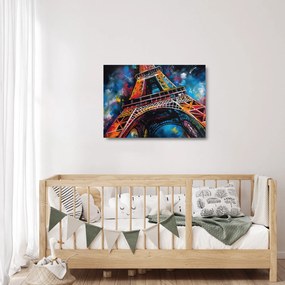Tablou pe sticlă - Pictură a Turnului Eiffel II. (70x50 cm)