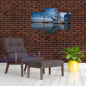 Tablou cu barcă cu pânze (90x60 cm)