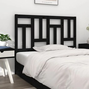 Tablie de pat, negru, 145,5x4x100 cm, lemn masiv de pin 1, Negru, 145.5 x 4 x 100 cm
