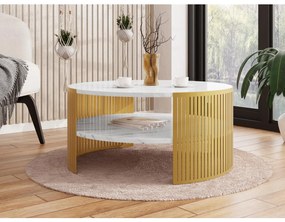 Măsuță de cafea Zentono Gold (auriu + Marmură Alb) . 1103775