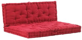 Perne pentru canapea din paleti, 2 buc., rosu burgund, bumbac 1, Burgundy, 120 x 40 x 7 cm  120 x 80 x 10 cm