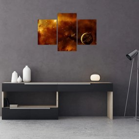 Tablou - Planete cu nebuloasă (90x60 cm)