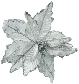 Ornament brad Craciunita Gloria 23cm, Argintiu