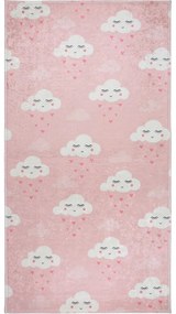 Covor pentru copii roz deschis lavabil 80x120 cm Pink Clouds – Vitaus