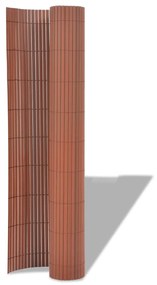 Gard de gradina cu doua fete, maro, 90 x 500 cm, PVC 1, Maro, 90 x 500 cm