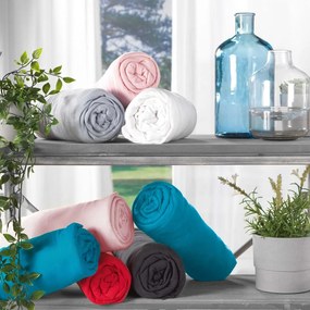 Cearceaf gri deschis din jerseu cu elastic 90x190 cm Jersy – douceur d'intérieur