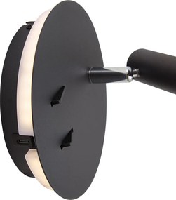 Lampă de perete modernă neagră, inclusiv LED cu USB-C - Croft