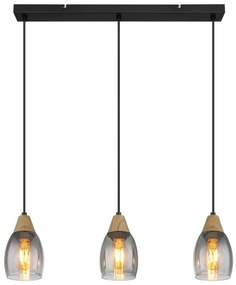 Lustra suspendata design modern REID negru, fumuriu