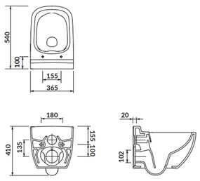 Vas wc suspendat rimless Cersanit Caspia, alb